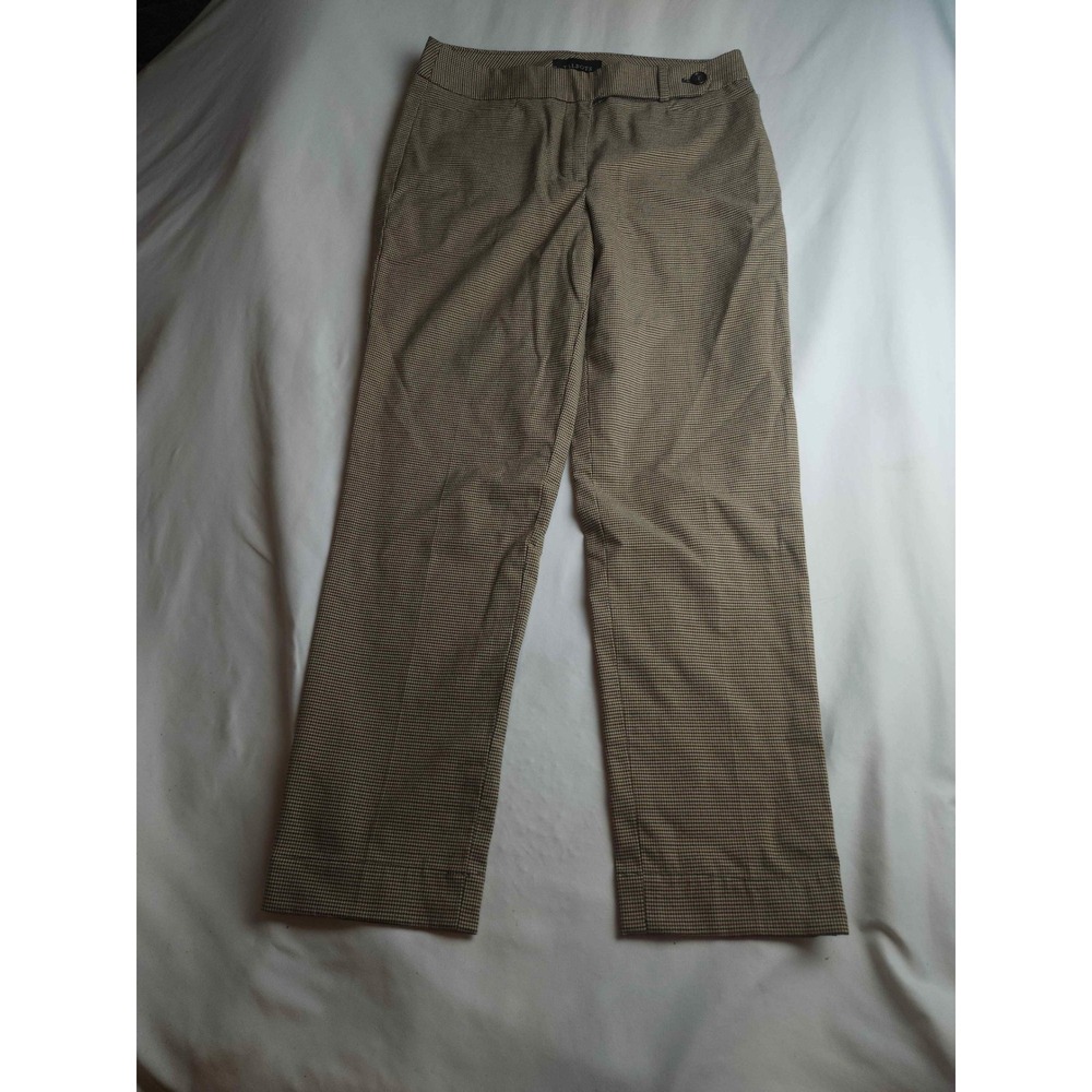 Talbots Dress Pants Women's Brown Wide Leg Houndstooth Pattern Career Formal - 4